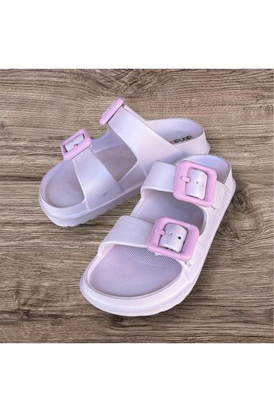 AkınalBella Unisex Double Buckle Soft Soft Sole Beach Pool Daily Slippers