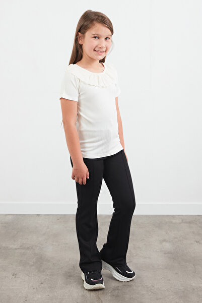 Fulla Moda Ribbed Shoulder Laced Girl's Body