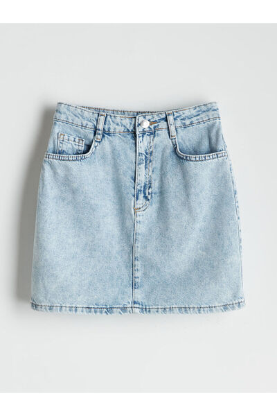 LC Waikiki Elastischer Jeansrock für Mädchen mit verstellbarer Taille