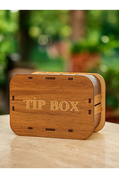 Panorama Ajans Wooden Laser Cut Tip Box – Type Box |   Stylish Design for Cafes and Business Places