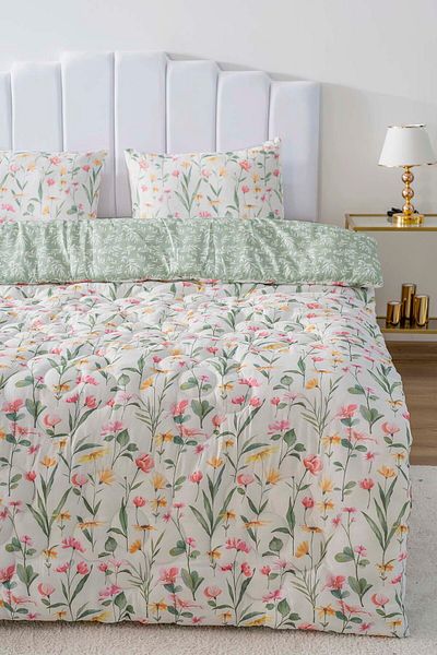 Rivaİstanbul Botanical Double Sided Daisy Quilted Quilt 200X215 cm