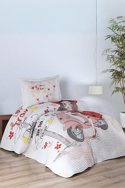BELENAY HOME Traveler Girl's Single Bedspread Set - Pique Set