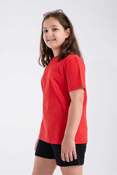 Kız Çocuk Regular Fit Yarım kollu T-Shirt Kırmızı