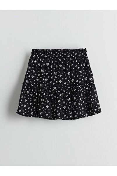 LC Waikiki LCW Kids Beli Lastikli Çiçekli Kız Çocuk Şort Etek