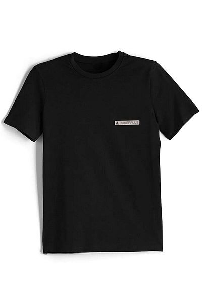 Rakerplus Μαύρο 100% βαμβακερό Unisex κοντομάνικο παιδικό μπλουζάκι