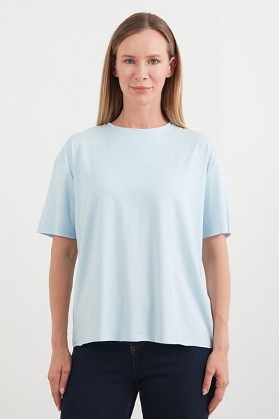 Fulla Moda Basic Crew Neck Oversize Modal T-Shirt