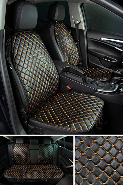 shop 7 قطع من أغطية مقاعد السيارة ووسادة جلد صناعي مقاومة للتعرق مع جيوب