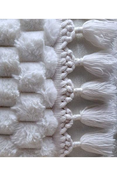 DECORA CASA HOME COLLECTİON Διακοσμητικό κάλυμμα μαξιλαριού με μοτίβο με κρόσσια (45x45)