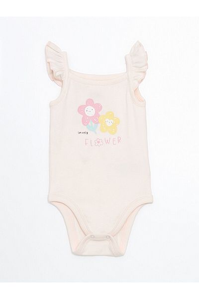 LC Waikiki Floral Baby Girl Snapback Bodysuit and Shorts 2-Piece