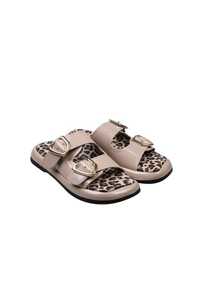 Lady Mia Bella Genuine Leather Buckle Women's Slippers