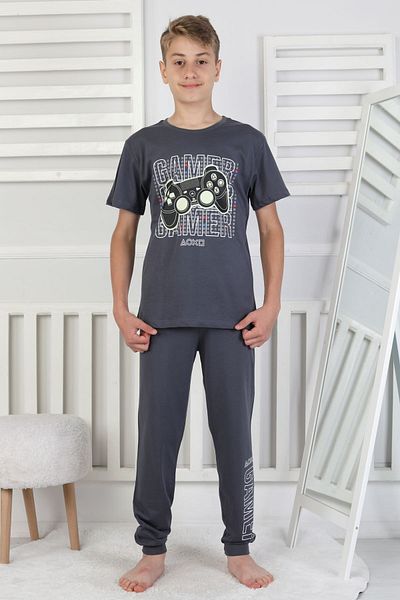 ZUZUNGA Gamer Console Patterned Short Sleeve Boys Pajama Set