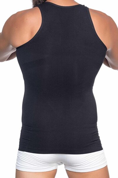 bazaar-turkey all you need Black Mi Emay E1002 U Collar Men's Corset Undershirt