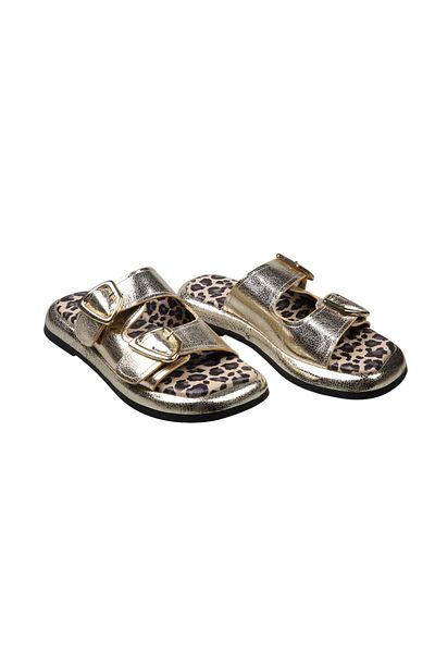 Lady Mia Bella Genuine Leather Buckle Women's Slippers