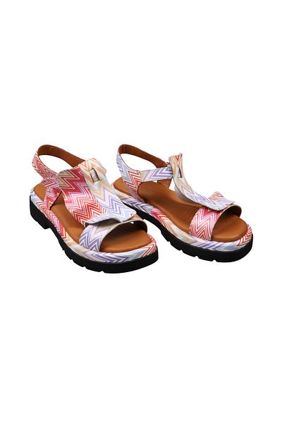 Lady Mia Fleura Genuine Leather Multicolor Women's Sandals