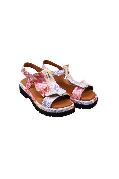 Lady Mia Fleura Genuine Leather Multicolor Women's Sandals