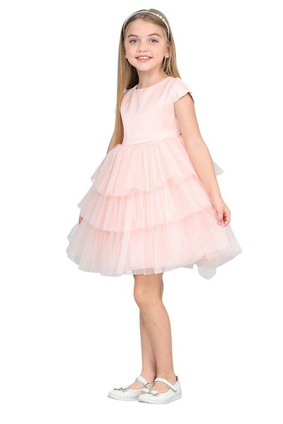 ERDEM KIDS Βραδινό φόρεμα για κορίτσια με βολάν τούλι σατέν ειδικής περίστασης 4-8 ετών