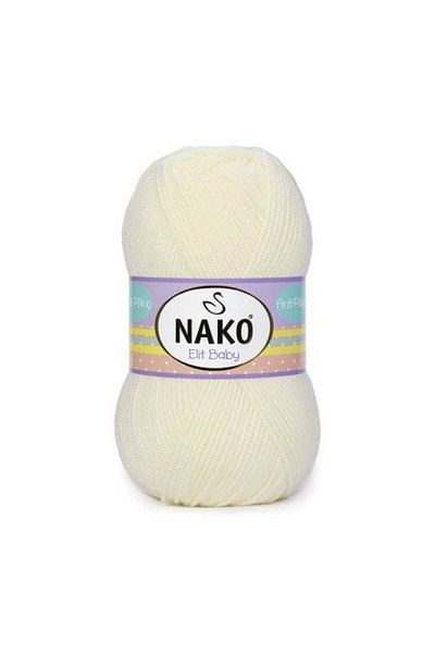NAKO Elit Baby Anti-Pilling Hand Knitting Yarn Baby Wool Anti-Pilling Baby Wool 300 Ecru