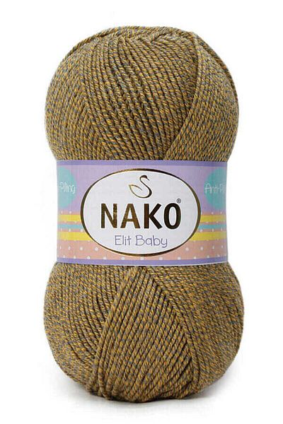 NAKO Elit Baby Anti-Pilling Hand Knitting Yarn Baby Wool Non-Pilling Baby Wool 21354 21354 Yellow - Gray Muline