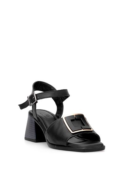 Ayakkabı Fuarı Elit Brk488 Women's Genuine Leather Classic Heeled Shoes Black