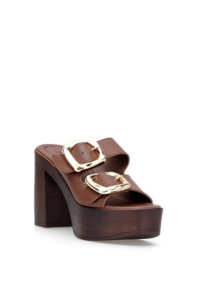 MİSS PARK MODA Miss Park Moda Pm183 K766 Women's Heeled Slippers Brown