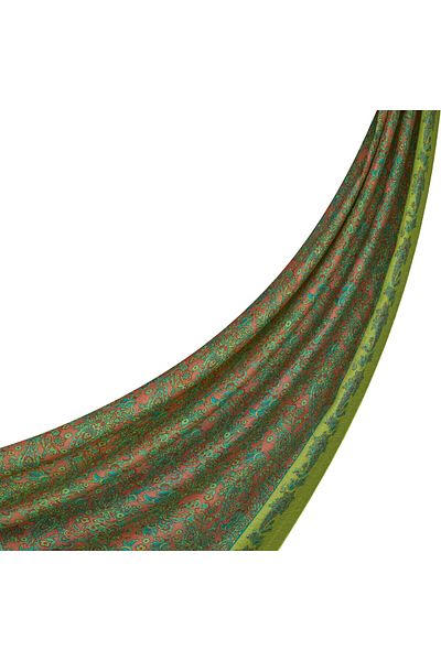 ipekevi Yellow Green Mesopotamia Model 06 Patterned Shawl