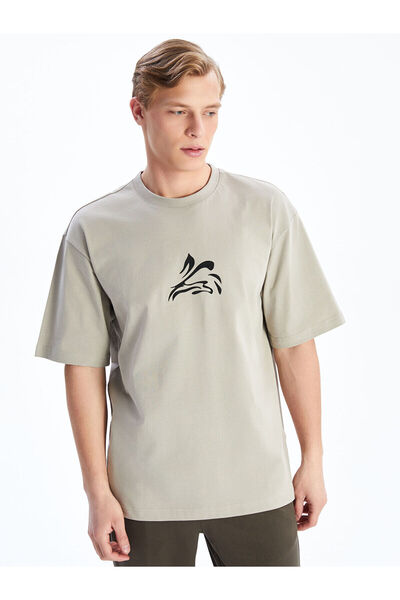 LC Waikiki Tricou pentru bărbați din bumbac pieptănat, imprimat, cu gât turna...