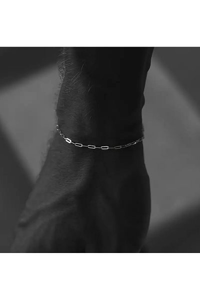 derokas 316 L Ultra Thin Men's Atac Elegant Steel Silver Bracelet