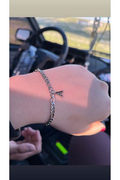 pofudukcase Steel Letter Bracelet, Boxed, Lover, Partner Bracelet
