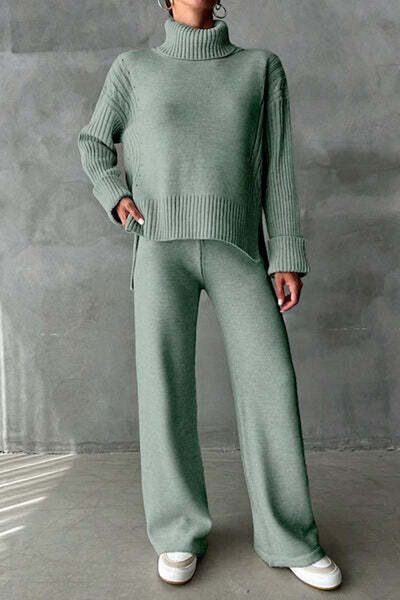 StreetWear Outlet Women's Tracksuit, High Waist Pants and Sweater with Collar