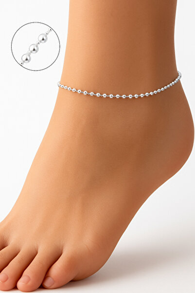 bymissmücevherat 925 Ayar Gümüş Top Zincir Halhal – Ayarlanabilir 21+4 cm Şık ve Zarif Tasarım | BymissMücevherat