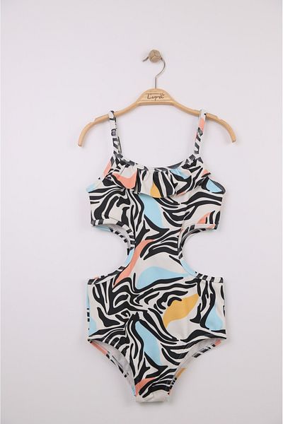 mikam Waiter Boy Big Age Patterned New Season Detailled Swimsuit/Mayokini