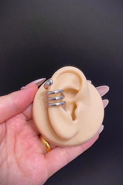 Jaida Moda Snake Figured Holeless Compression Steel Cartilage Earrings