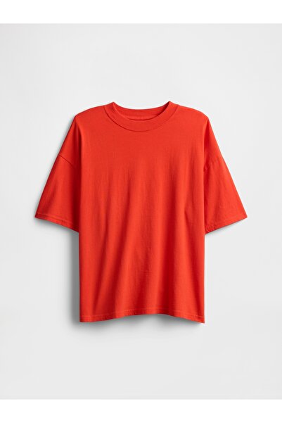 GAP Erkek Çocuk Kırmızı Logo Relaxed T-Shirt