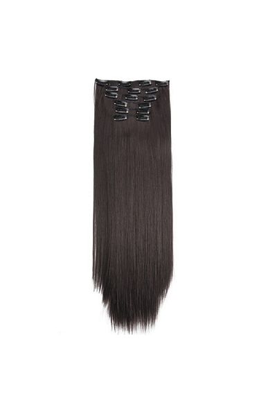 animis beauty SATIN hair extensions Dark, straight, 16 clips, 57 cm, synthetic fiber with a look
