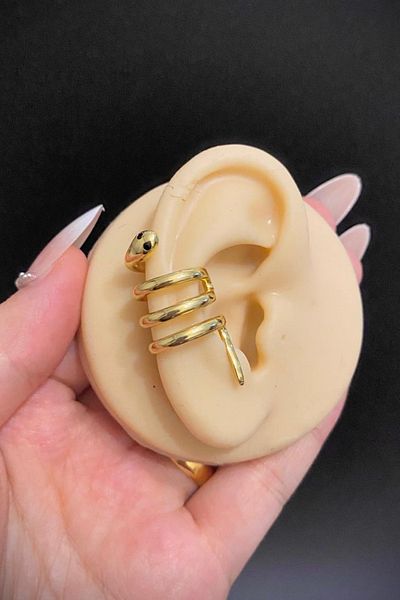 Jaida Moda Snake Figured Holeless Compression Steel Cartilage Earrings