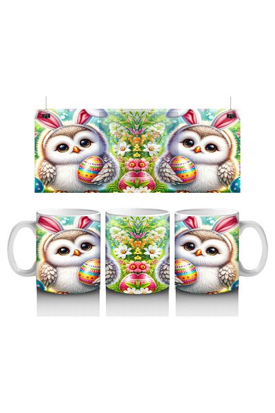 DERWARDEIN Easter Owl Mug Cup That Makes Children Love Milk