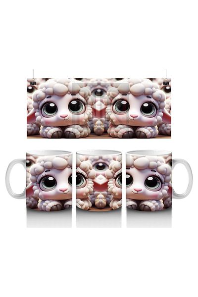 DERWARDEIN Cotton Wool Lamb Mug Cup That Makes Children Love Milk