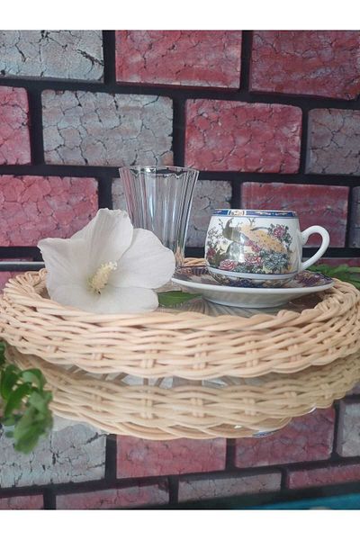 SBK Concept Rattan Bamboo Glass Presentation Tray