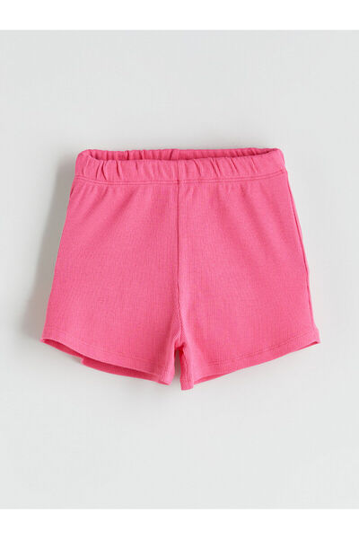 LC Waikiki New Season Elastic Waist Striped Girl's Shorts 2-Piece