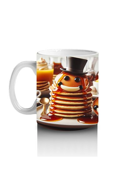 DERWARDEIN Pancake Gentlemen Mug with Hat That Makes Children Love Milk