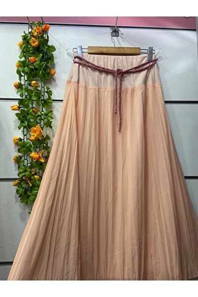 edu collection Chiffon Skirt with Wide Belt Lining