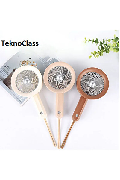 TeknoClass Ultra Güçlü Taşınabilir Mini El Fanı Vantilatör Şarjlı 3 Kademeli Hız Ayarı Taşıma İpli El Fanı