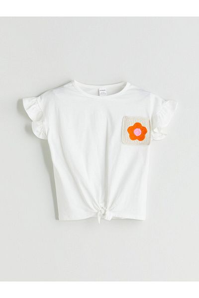 LC Waikiki Tricou pentru fetiță cu gât cu flori