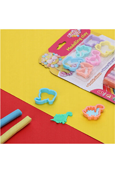 Generic Kiddy Clay children's set 8 pastel plasticines + 6 molds + knife