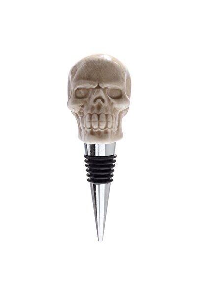 Puckator Decorative Wine Bottle Stopper Skull Shaped Ceramic Gothic Design