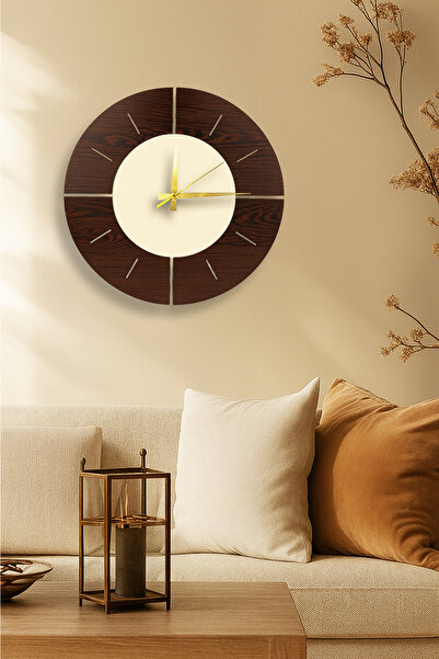 Trend Kitchen ساعة حائط خشبية مزخرفة بتصميم عصري من طراز فيلورا