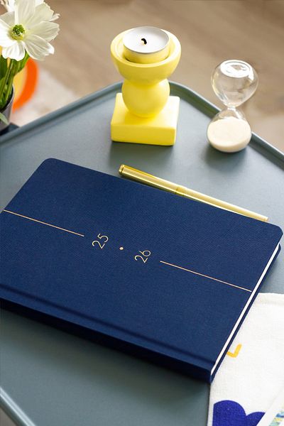 Matt Notebook 2025-2026 A5 Λινό Ακαδημαϊκό Ατζέντα 15x21 cm - 17 μηνών Navy Blue