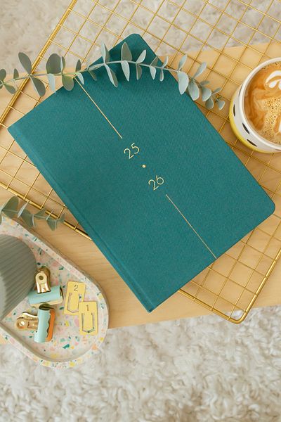Matt Notebook 2025-2026 Α5 Λινό Ακαδημαϊκό Ατζέντα 15x21 cm - 17 Μηνιαίο Σκούρο Πράσινο