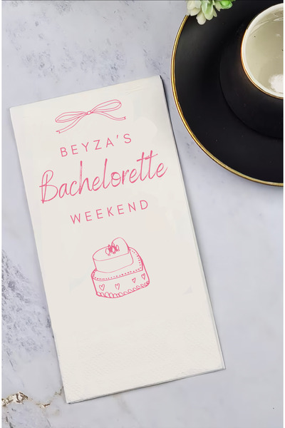 BYBAGS Bachelorette Baskılı Bekarlığa Veda Peçetesi İsme Özel Baskılı 20'li 3...