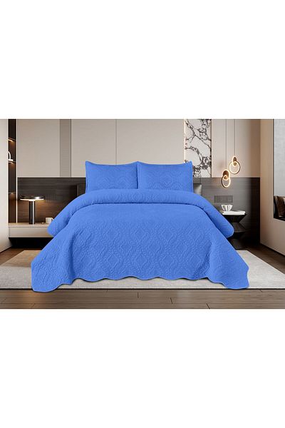 FIONNA.RO 3 Piece Velvet Duvet Cover Set - Blue